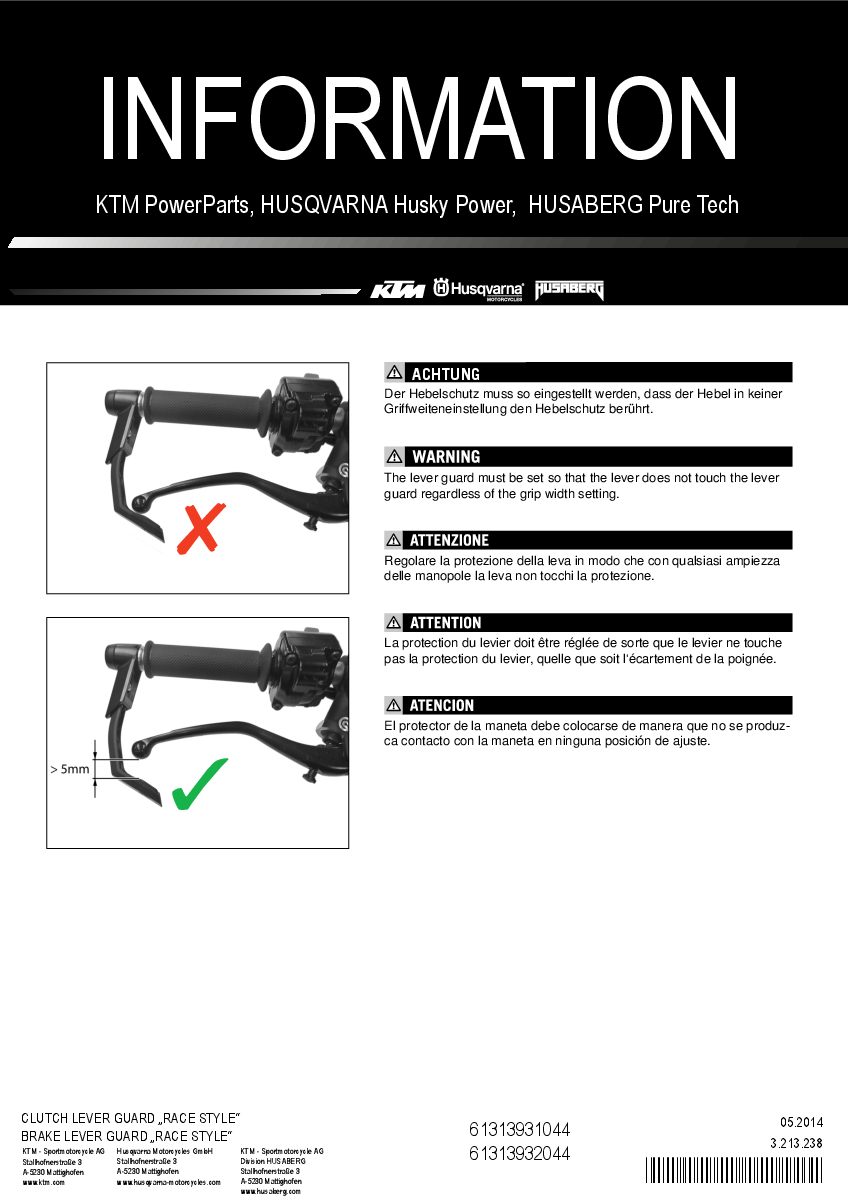 Brake lever protection